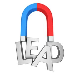 Magnet magnetizes the word 'Lead'. Business concept.