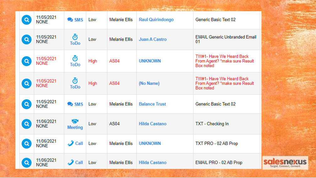 SalesNexus Interface