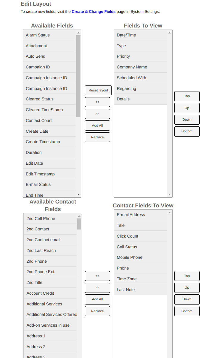 ADD CONTACT FIELDS IN TASK LIST VIEW